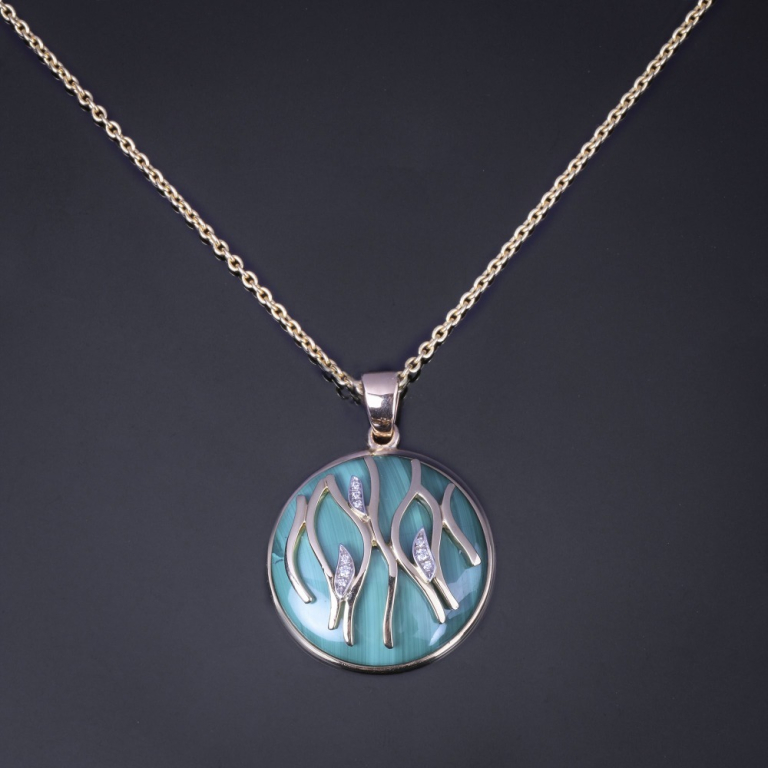 Fiamma, Hard stone and diamond necklace